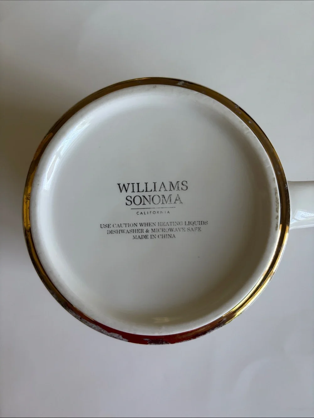 Williams Sonoma Gold Monogram Initial P Mug White Gold